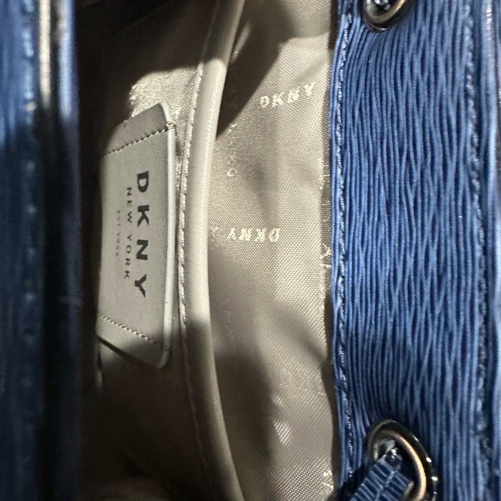 DKNY Blue Leather Lex Backpack, like new! - Picture 8 of 9
